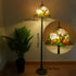 Traditional Tiffany Stained Glass Daisy Dragonfly Shade 2-Light Standing Floor Lamp For Bedroom