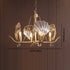 Traditional Luxury Shell Copper Glass 4/6/8 Light Chandelier For Living Room