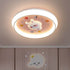 Modern Minimalist Kids Cartoon Round Acrylic Iron Resin LED Flush Mount Ceiling Light For Bedroom