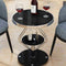 Contemporary Nordic Round Lozenge Glass Stainless Steel End Table 2-Tier For Living Room