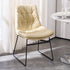 Contemporary Scandinavian Square Iron Leather Chair Backrest Armless For Living Room