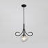 Modern Luxury Glass Ball Shade Arc Iron 1-Light Pendant Light For Living Room