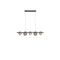 Modern Minimalist Stainless Steel Vertical Grain Glass Disc LED Island Light Chandelier For Entertainment Room