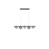 Modern Minimalist Stainless Steel Vertical Grain Glass Disc LED Island Light Chandelier For Entertainment Room