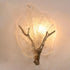 Contemporary Creative Copper Glass Leave Branch 1/2 Light Wall Sconce Lamp For Living Room