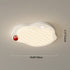 Contemporary Creative Kids Ruffled Egg Shaped Square Iron PE LED Flush Mount Ceiling Light For Bedroom