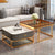 Modern Luxury Square Glass Top Nesting Coffee Table Drawer For Living Room