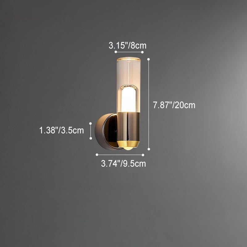 Contemporary Scandinavian Cylindrical Iron Aluminum Acrylic LED Wall Sconce Lamp For Living Room