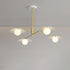 Modern Minimalist Round Flying Saucer Orb Branch Iron Glass 4/6/8 Light Chandelier For Living Room