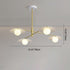 Modern Minimalist Round Flying Saucer Orb Branch Iron Glass 4/6/8 Light Chandelier For Living Room