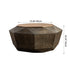 Contemporary Retro Polygon Geometrical Iron Pine Wood Coffee Table 1-Shelf For Living Room