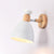 Modern Minimalist Round Horn Aluminum Wood 1-Light Wall Sconce Lamp For Bedroom