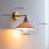 Traditional Japanese Brass Copper Ceramic Conic Cylinder Semicircular Strip Ball 1-Light Wall Sconce Lamp For Bedside