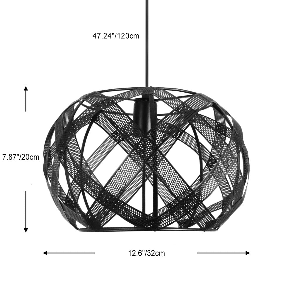 Contemporary Industrial Round Irregular Square Iron 1-Light Pendant Light For Dining Room