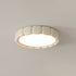 Contemporary Scandinavian Macaron Fiberglass Iron Round LED Flush Mount Ceiling Light For Bedroom