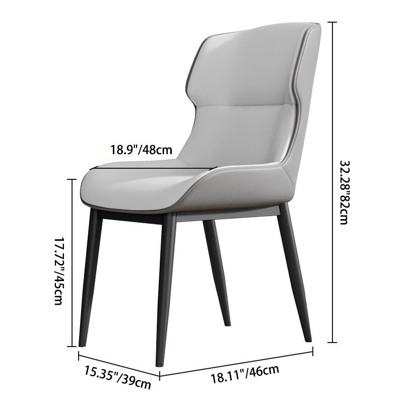 Modern Simplicity Square Cushion Artificial PU Leather Carbon Steel Dining Chair Backrest For Dining Room