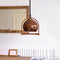 Traditional Japanese Telescopic Wood Amber Round Glass 1-Light Pendant Light For Dining Room