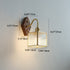 Traditional Vintage Square Copper Glass Wood 1-Light Wall Sconce Lamp For Bedroom
