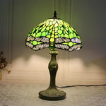 Traditional Tiffany Dragonfly Stained Glass Resin Base 1-Light Table Lamp For Home Office