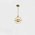 Modern Luxury Full Copper Circle Ring Crystal Ball LED Pendant Light For Living Room