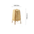 Traditional Japanese Cylindrical Hand-Woven Bamboo 1-Light Standing Floor Lamp For Bedroom