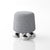 Modern Luxury Round Cushion Cotton Linen Solid Wood Stainless Steel Vanity Stool 4-Leg For Bedroom