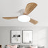 Contemporary Scandinavian Copper Wood Acrylic Fan LED Semi-Flush Mount Ceiling Fan Light For Living Room