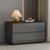 Modern Minimalist Rectangular Rock Slab Solid Wood Nightstand 2-Drawer For Bedroom