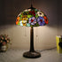 Traditional Tiffany Pastoral Rose Flower Stained Glass 2-Light Table Lamp For Bedroom