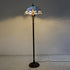 Traditional Tiffany Mediterranean Dragonfly Stained Glass Dome Shade 2-Light Standing Floor Lamp For Home Office