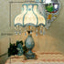 Traditional European Stained Resin Fabric Flower Dome 1-Light Table Lamp For Bedroom