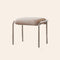 Contemporary Scandinavian Square Cotton Linen Upholstered Stainless Steel Frame Vanity Stool Backless For Bedroom