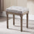 Traditional Vintage Rectangular Wood Fabric Low Stool For Living Room