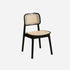 Modern Minimalist Square Rattan Seat Wood Dining Chair Backrest For Dining Room