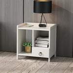 Modern Minimalist Rectangular Tabletop Solid Wood Nightstand 1/3-Drawer For Bedroom