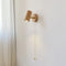 Traditional Vintage Cylinder Copper Wood 1-Light Wall Sconce Lamp For Bedroom