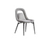 Contemporary Scandinavian Curved Leather Metal Tapered Legs Dining Chair Backrest For Dining Room