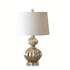 Traditional Vintage Glass Fiberflex Fabric Cylinder Gourd-shaped 1-Light Table Lamp For Bedside