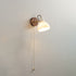 Contemporary Simplicity Copper Wood Glass Round Conic 1-Light Wall Sconce Lamp For Bedside