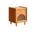 Contemporary Retro Solid Wood Cube Nightstand 1-Drawer Storage Cabinet For Bedroom