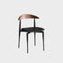 Contemporary Nordic Square Cowl Curved Back Leather Solid Wood Iron Dining Chair For Dining Room