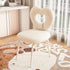 Contemporary Nordic Round Heart Lambswool Solid Wood Metal Vanity Stool Backrest For Bedroom