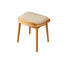 Traditional Japanese Half Arc Square Fabric Wood Vanity Stool Backless Armless For Bedroom