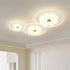 Traditional French Pastoral Floral Combination Acrylic Iron LED Flush Mount Ceiling Light For Living Room