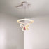 Contemporary Creative Kids Round Butterfly Iron Acrylic LED Chandelier For Bedroom