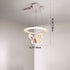 Contemporary Creative Kids Round Butterfly Iron Acrylic LED Chandelier For Bedroom