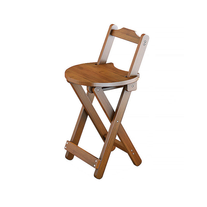 Contemporary Simplicity Bamboo X-Shaped Legs Foldable Bar Stool Low Back Footrest For Dining Room