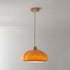 Contemporary Vintage Glass Pumpkin Shade Wood 1-Light Pendant Light For Living Room