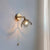 Contemporary Scandinavian Copper Glass Flower 1-Light Wall Sconce Lamp For Bedside