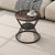 Modern Minimalist Round Hourglass Shape Glass Iron Coffee Table 2-Tier For Living Room